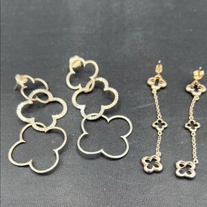 Elegant Gold Floral Drop Earrings